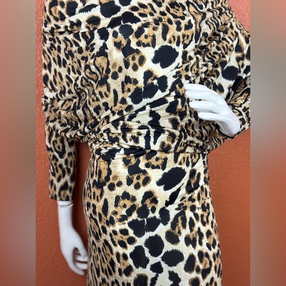 Va Va Voom leopard animal print LONG maxi dress Size Medium Large. E92 - Picture 9 of 16